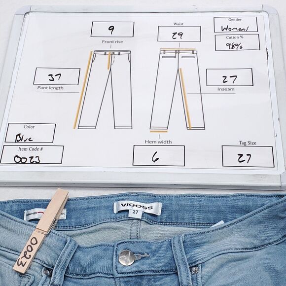 Vigoss Casual Button Zip Denim Medium Wash Jeans Womens Size 27 Blue - Picture 7 of 7